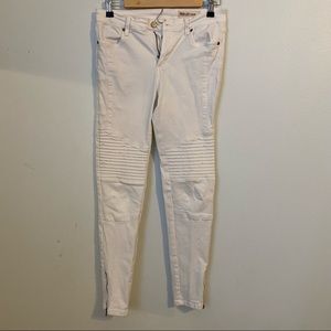 Wish List White Moto Jeans